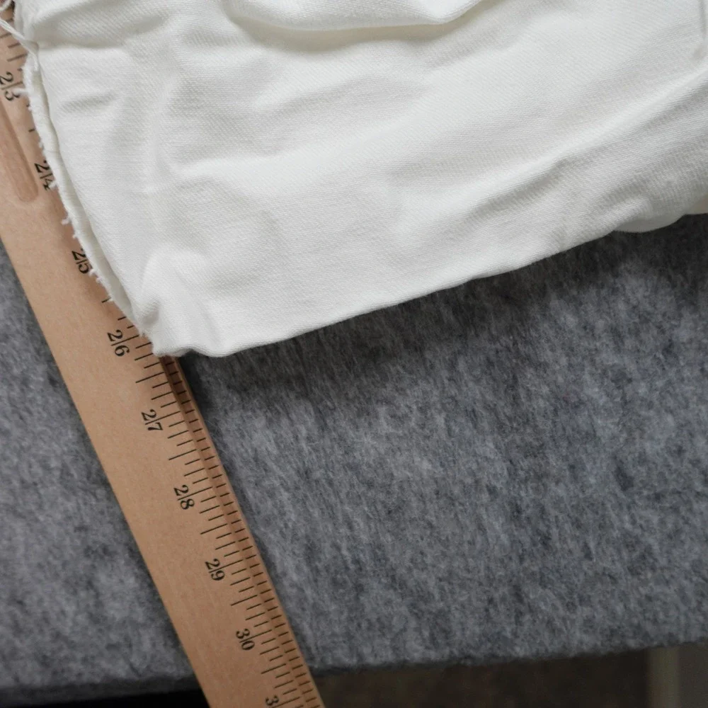 Ava & Viv Jeans Women 17 White Straight Button Fly Raw Hem High Waist Cuffed